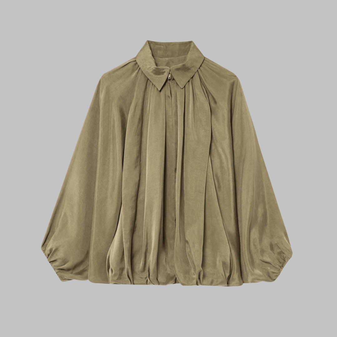 CHARLIZE™ - Vintage Oversized Puffed Batwing Sleeve Bomber Jacket - Beaumonts Closet Toronto