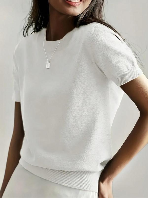 CIELA™ – Lightweight Short Sleeve Crewneck Pullover Top - Beaumonts Closet Toronto