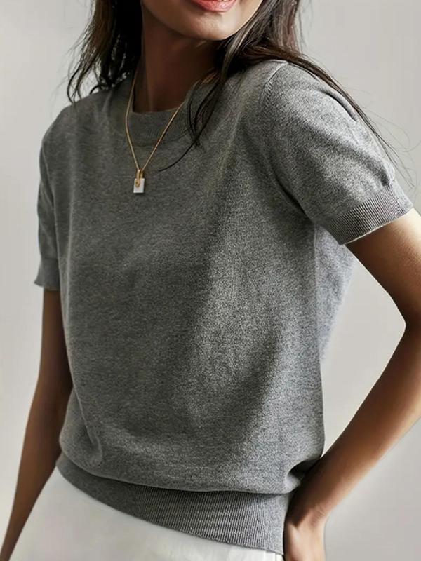 CIELA™ – Lightweight Short Sleeve Crewneck Pullover Top - Beaumonts Closet Toronto