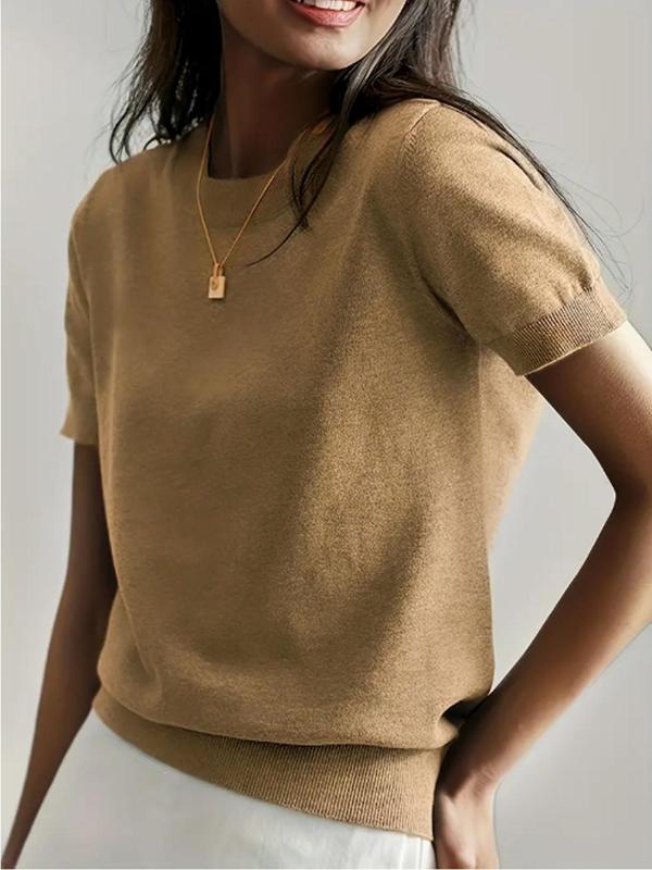 CIELA™ – Lightweight Short Sleeve Crewneck Pullover Top - Beaumonts Closet Toronto