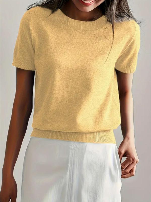 CIELA™ – Lightweight Short Sleeve Crewneck Pullover Top - Beaumonts Closet Toronto