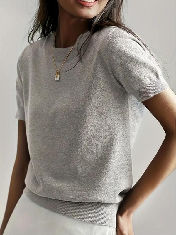 CIELA™ – Lightweight Short Sleeve Crewneck Pullover Top - Beaumonts Closet Toronto