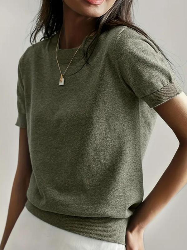 CIELA™ – Lightweight Short Sleeve Crewneck Pullover Top - Beaumonts Closet Toronto