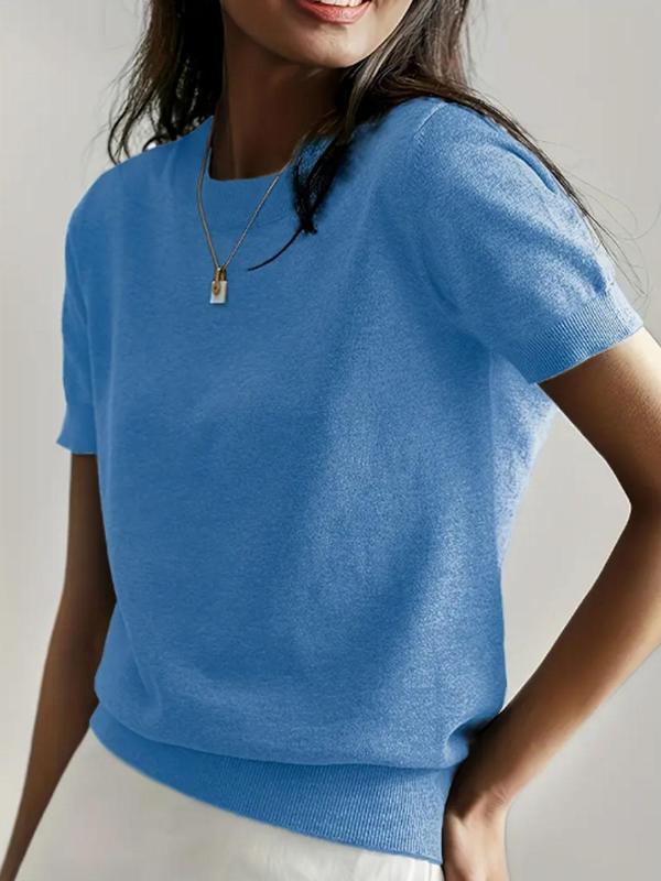 CIELA™ – Lightweight Short Sleeve Crewneck Pullover Top - Beaumonts Closet Toronto