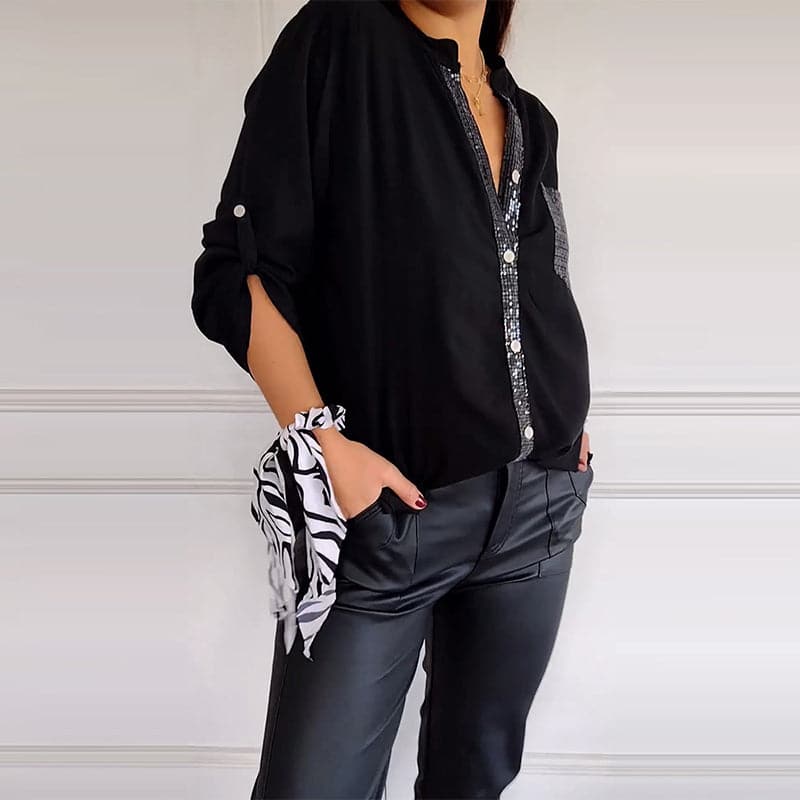 DANICA™ - Sequin Detailed Blouse - Beaumonts Closet Toronto