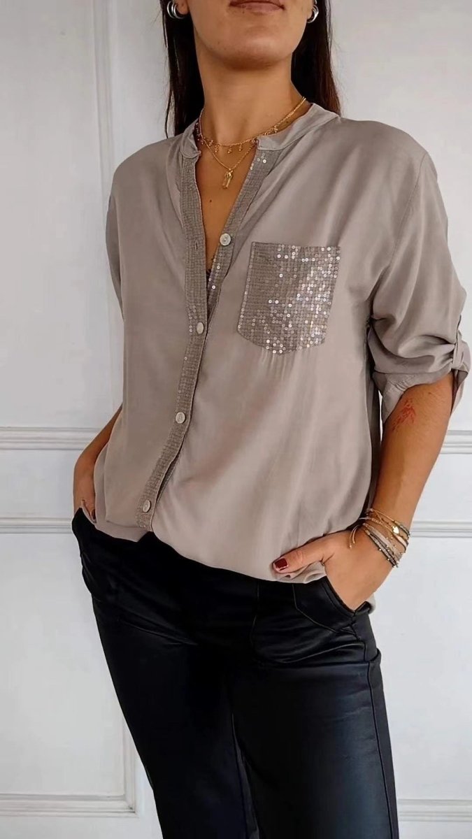 DANICA™ - Sequin Detailed Blouse - Beaumonts Closet Toronto