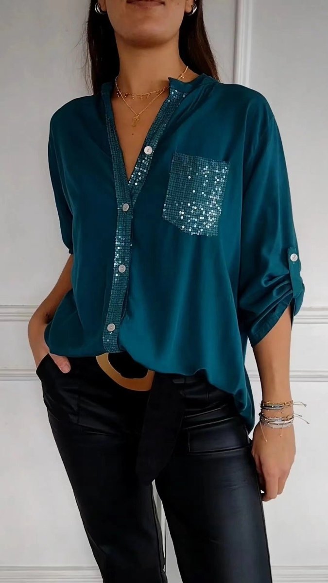 DANICA™ - Sequin Detailed Blouse - Beaumonts Closet Toronto
