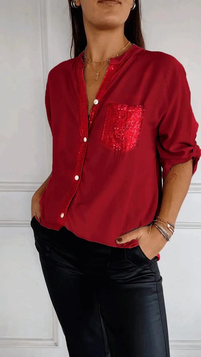 DANICA™ - Sequin Detailed Blouse - Beaumonts Closet Toronto