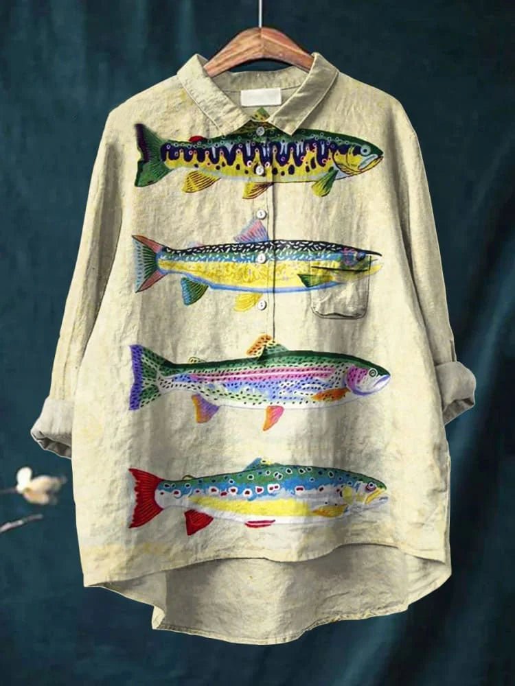 DARA™ - Fish Art Shirt - Beaumonts Closet Toronto