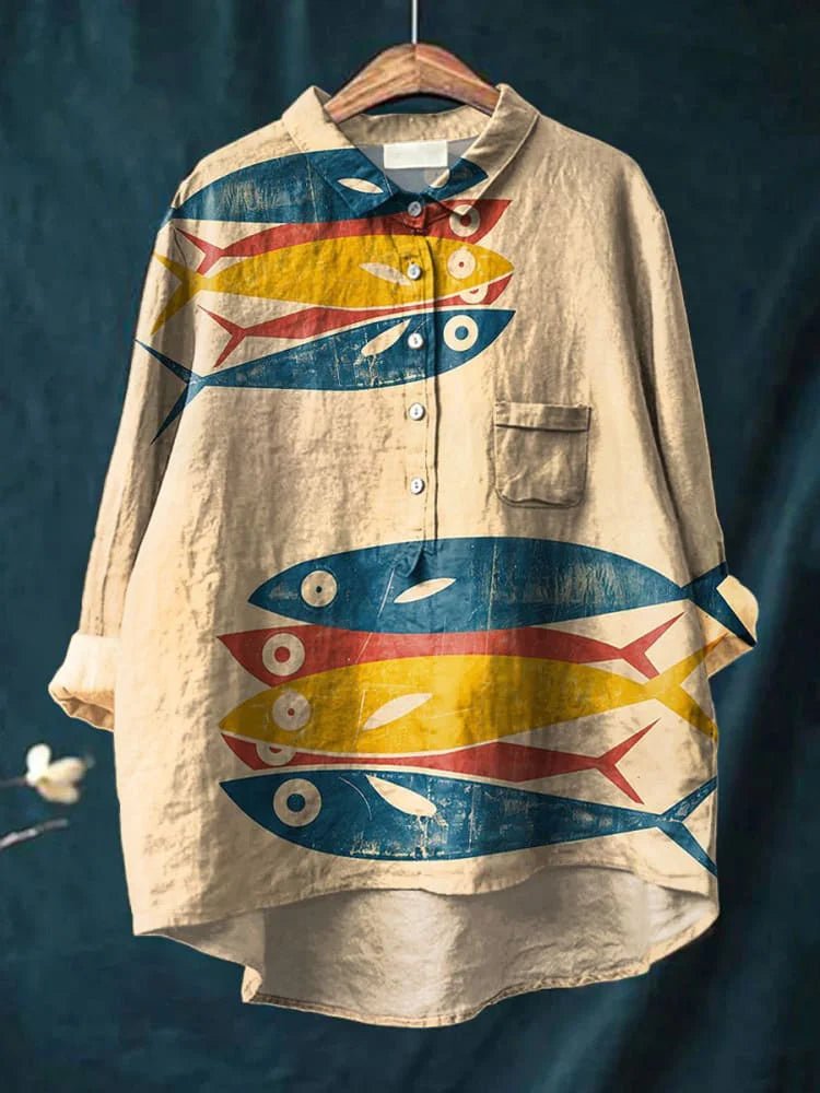 DARA™ - Fish Art Shirt - Beaumonts Closet Toronto
