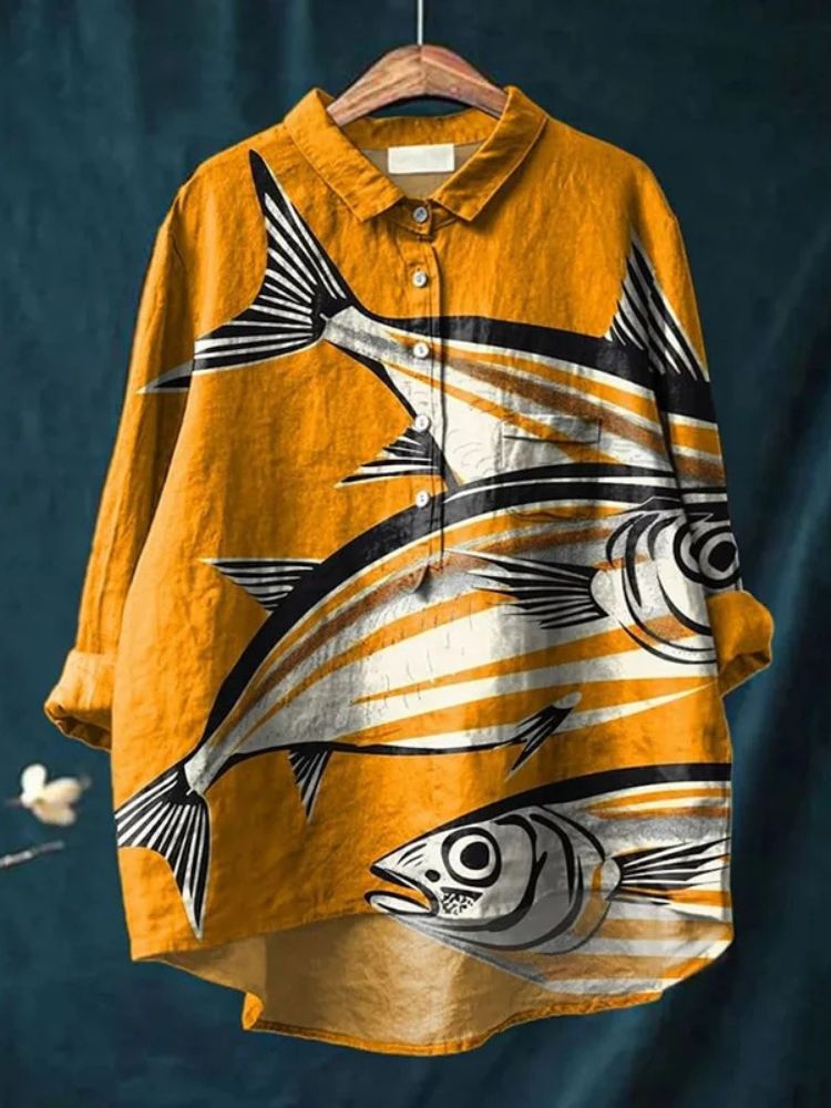 DARA™ - Fish Art Shirt - Beaumonts Closet Toronto