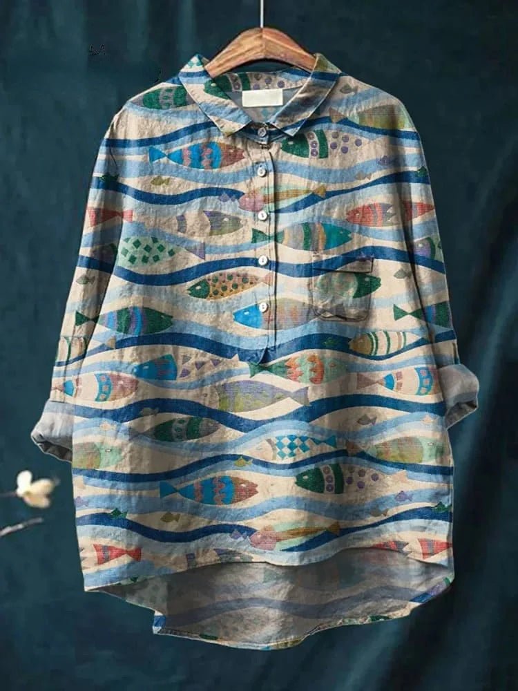 DARA™ - Fish Art Shirt - Beaumonts Closet Toronto