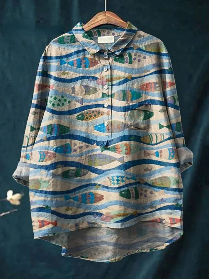 DARA™ - Fish Art Shirt - Beaumonts Closet Toronto
