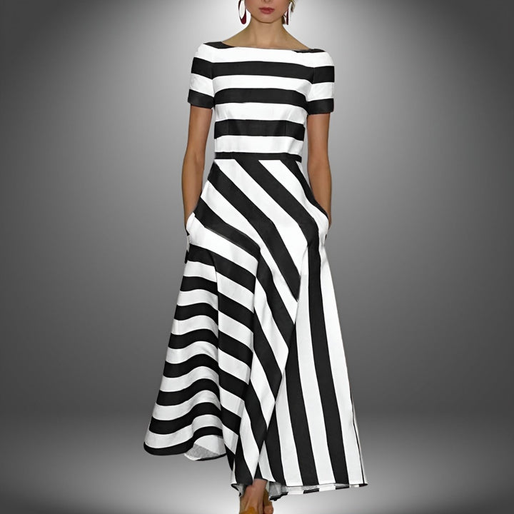 DIANE™ – Effortless Modern Stripe Dress - Beaumonts Closet Toronto