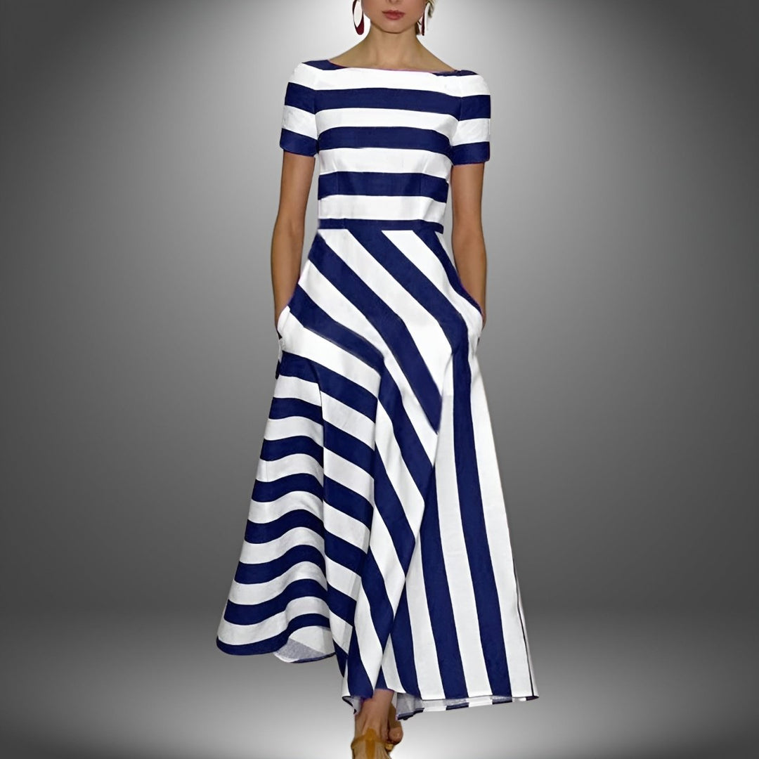 DIANE™ – Effortless Modern Stripe Dress - Beaumonts Closet Toronto