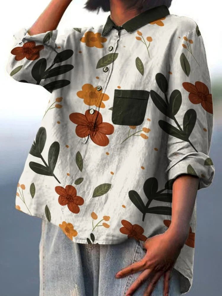 ELEANOR™ - Elegant Plant Art Shirt - Beaumonts Closet Toronto