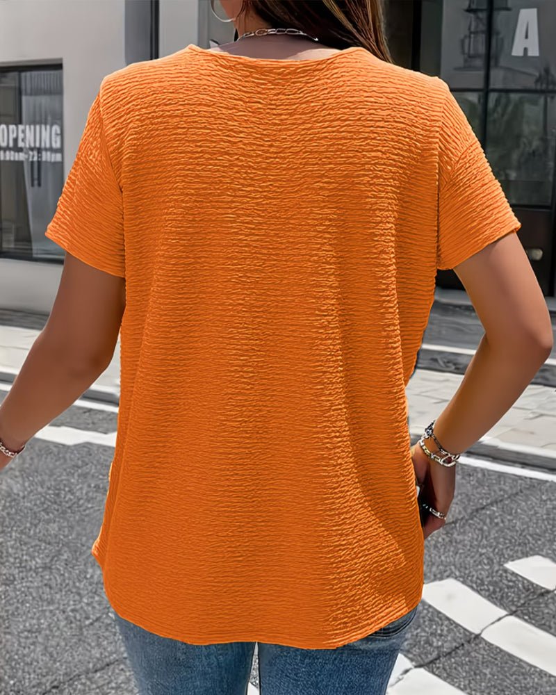 Elena™ | Button Detail Casual Summer Top - Beaumonts Closet Toronto