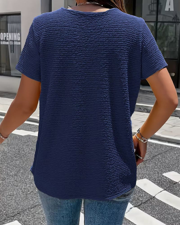 Elena™ | Button Detail Casual Summer Top - Beaumonts Closet Toronto