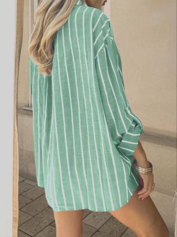 ELISENA™ – Timeless Long Sleeve Striped Summer Top - Beaumonts Closet Toronto
