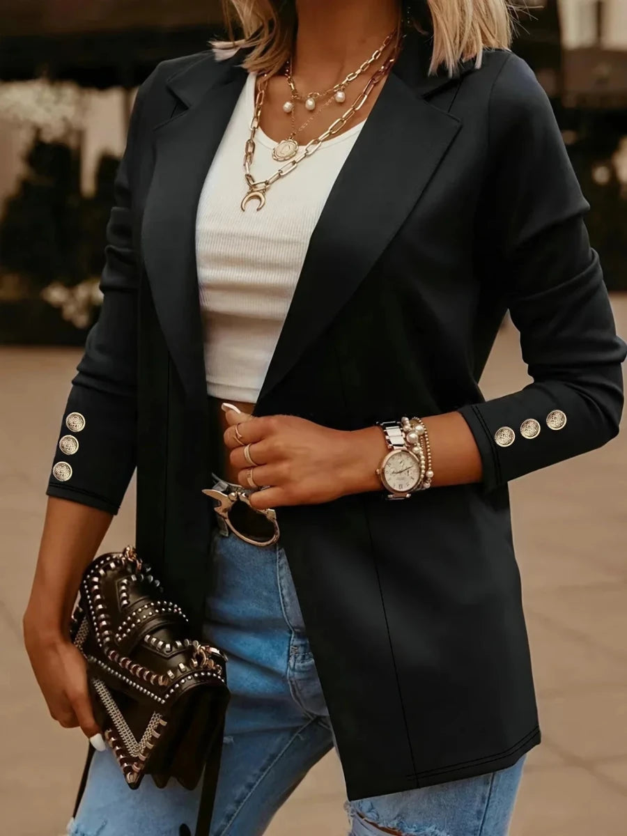 EMMA™ - Chic Open Front Jacket - Beaumonts Closet Toronto