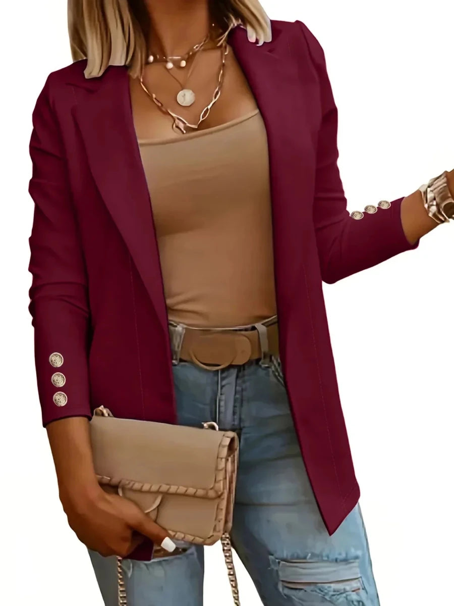 EMMA™ - Chic Open Front Jacket - Beaumonts Closet Toronto