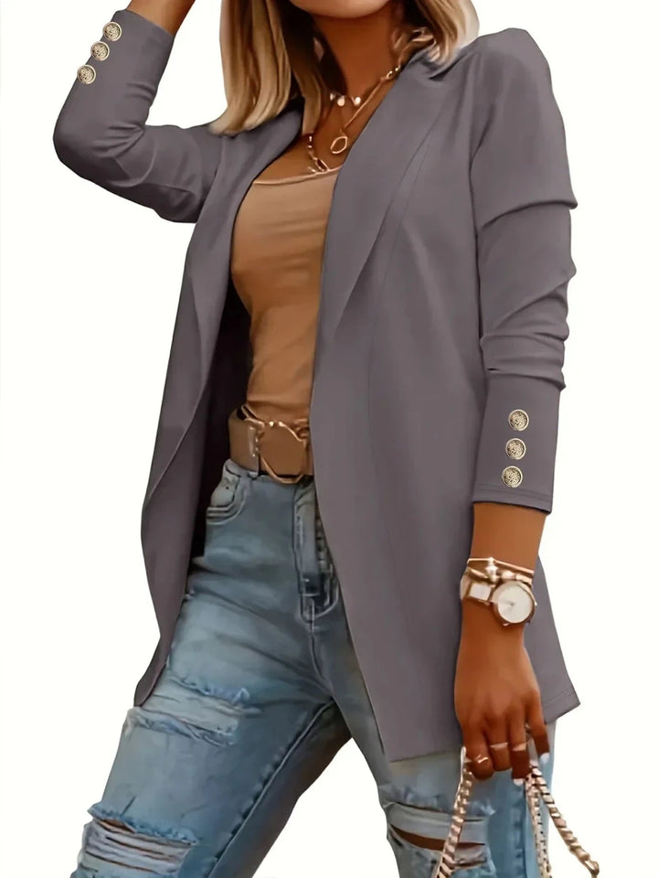 EMMA™ - Chic Open Front Jacket - Beaumonts Closet Toronto