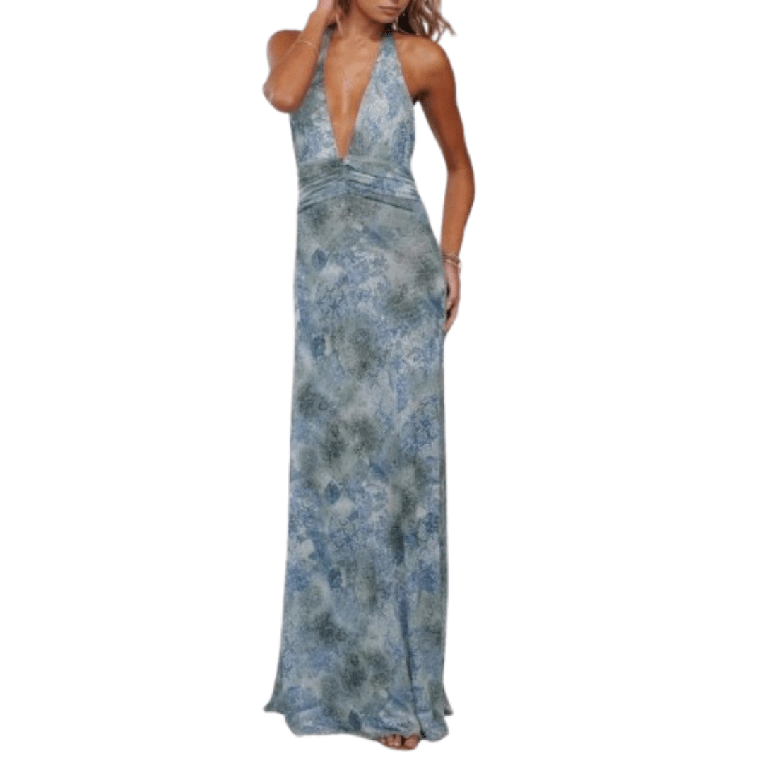 FITA™ - Elegant Halter Backless Summer Dress - Beaumonts Closet Toronto