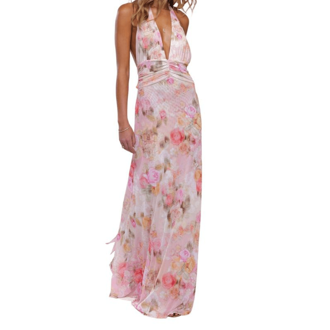 FITA™ - Elegant Halter Backless Summer Dress - Beaumonts Closet Toronto
