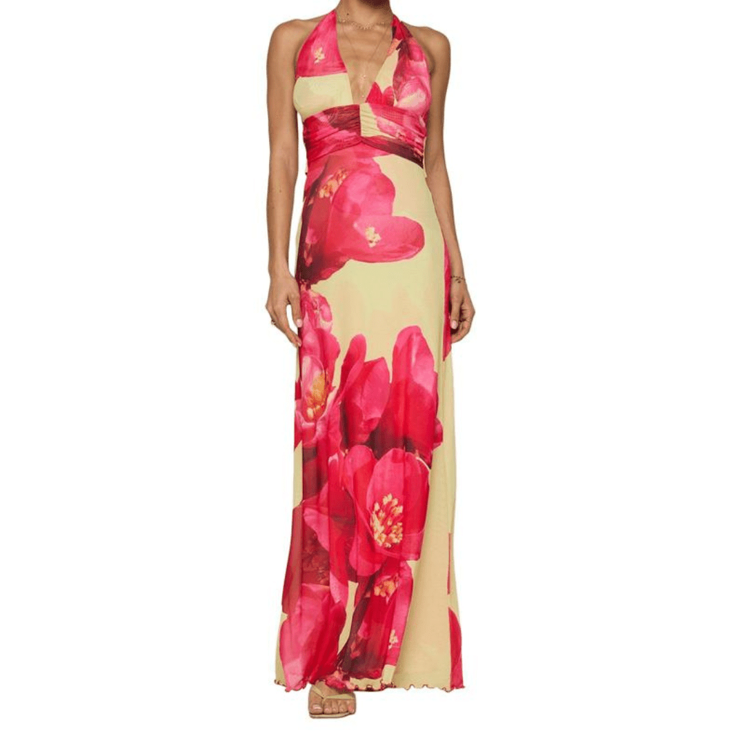 FITA™ - Elegant Halter Backless Summer Dress - Beaumonts Closet Toronto