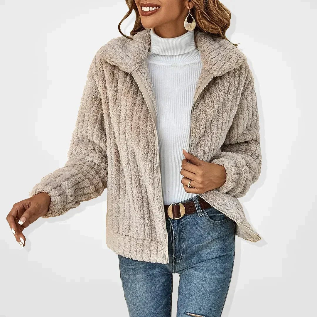 GENEVIEVE™ - Stylish Sherpa Jacket - Beaumonts Closet Toronto