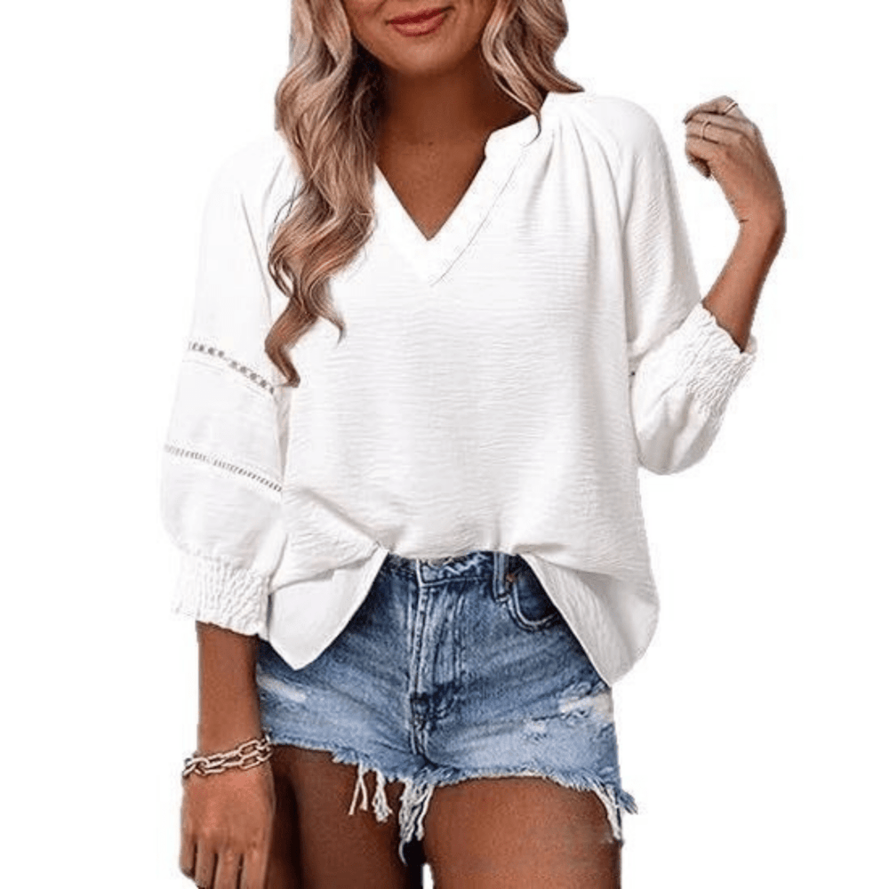 GIANNA™ - Casual Elegant Lantern Sleeve Summer Blouse - Beaumonts Closet Toronto