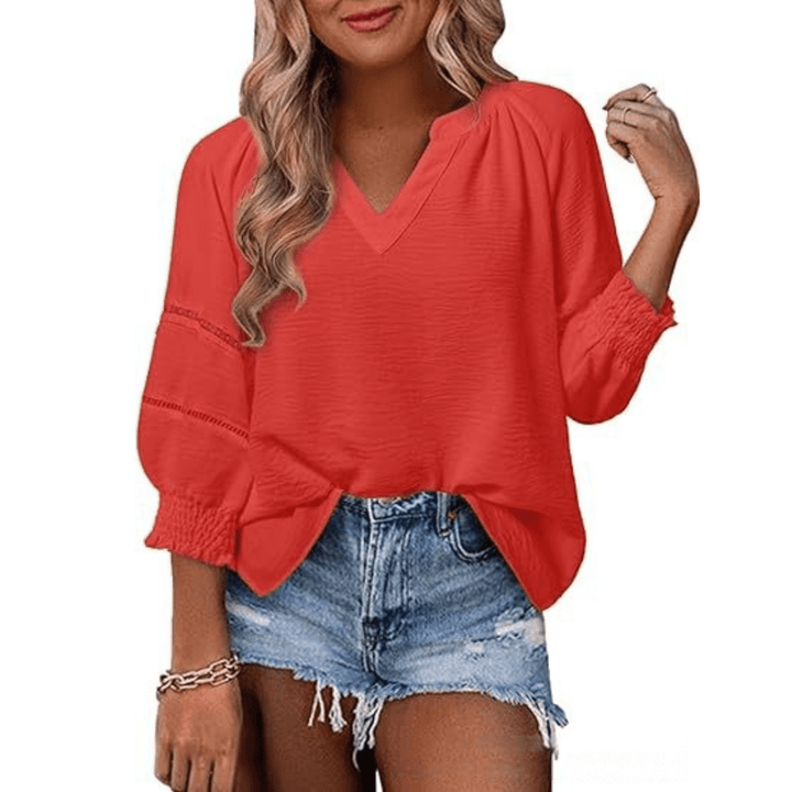 GIANNA™ - Casual Elegant Lantern Sleeve Summer Blouse - Beaumonts Closet Toronto