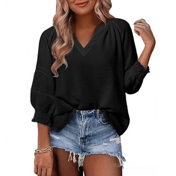 GIANNA™ - Casual Elegant Lantern Sleeve Summer Blouse - Beaumonts Closet Toronto