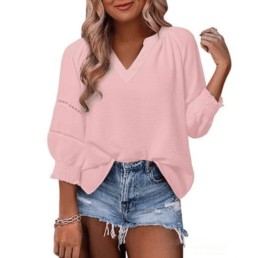 GIANNA™ - Casual Elegant Lantern Sleeve Summer Blouse - Beaumonts Closet Toronto