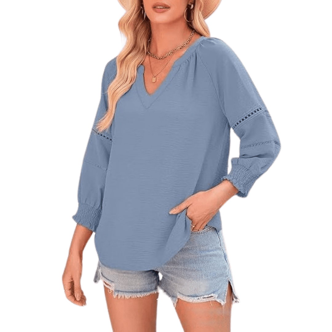 GIANNA™ - Casual Elegant Lantern Sleeve Summer Blouse - Beaumonts Closet Toronto