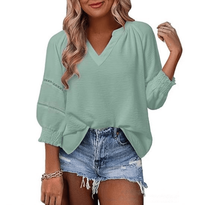 GIANNA™ - Casual Elegant Lantern Sleeve Summer Blouse - Beaumonts Closet Toronto