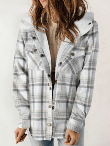 HANNAH™ - Chic Plaid Jacket - Beaumonts Closet Toronto