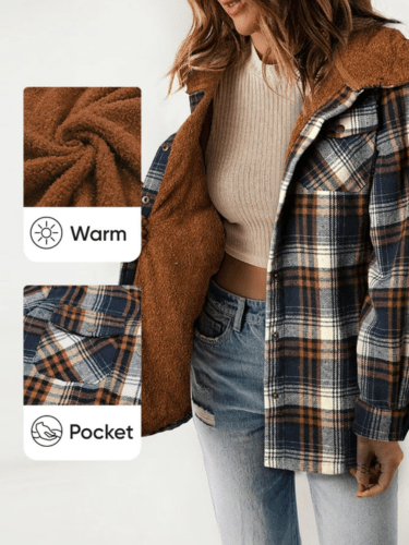 HANNAH™ - Chic Plaid Jacket - Beaumonts Closet Toronto