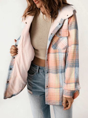 HANNAH™ - Chic Plaid Jacket - Beaumonts Closet Toronto