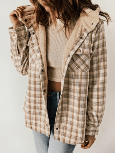HANNAH™ - Chic Plaid Jacket - Beaumonts Closet Toronto