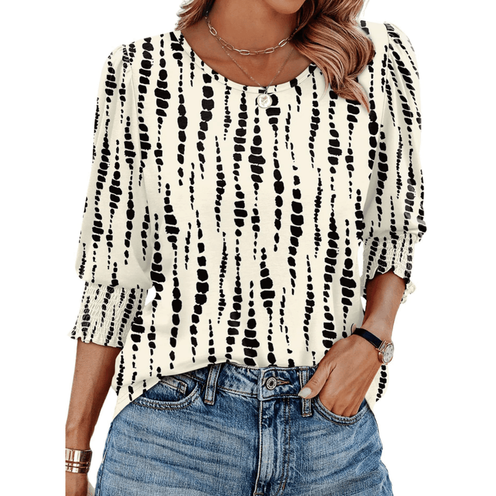 HELEIA™ - Elegant Casual Smocked Top - Beaumonts Closet Toronto