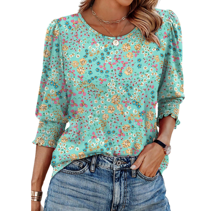 HELEIA™ - Elegant Casual Smocked Top - Beaumonts Closet Toronto