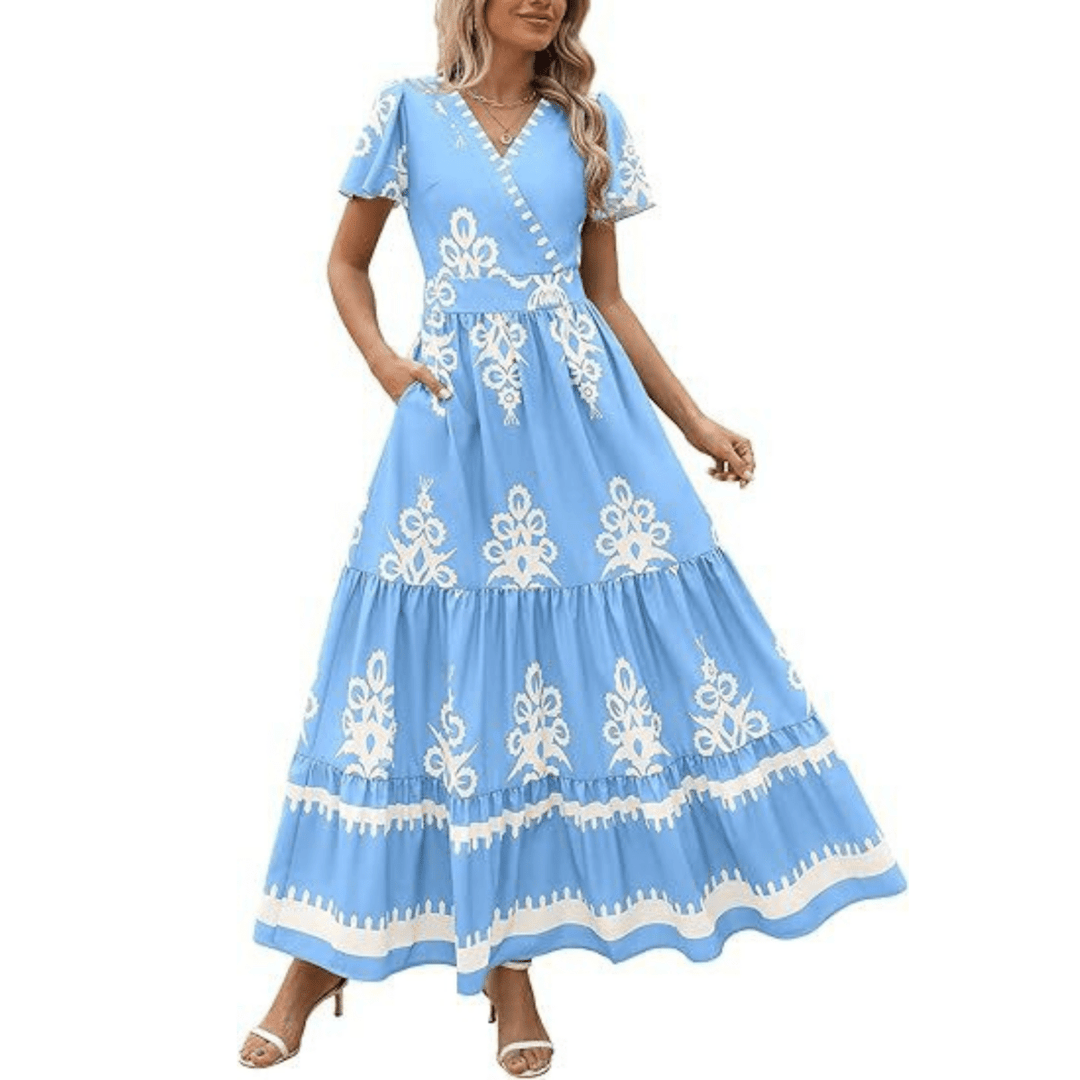 HELLENORE™ - Casual Chic Floral Maxi Dress - Beaumonts Closet Toronto