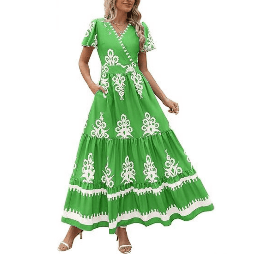 HELLENORE™ - Casual Chic Floral Maxi Dress - Beaumonts Closet Toronto