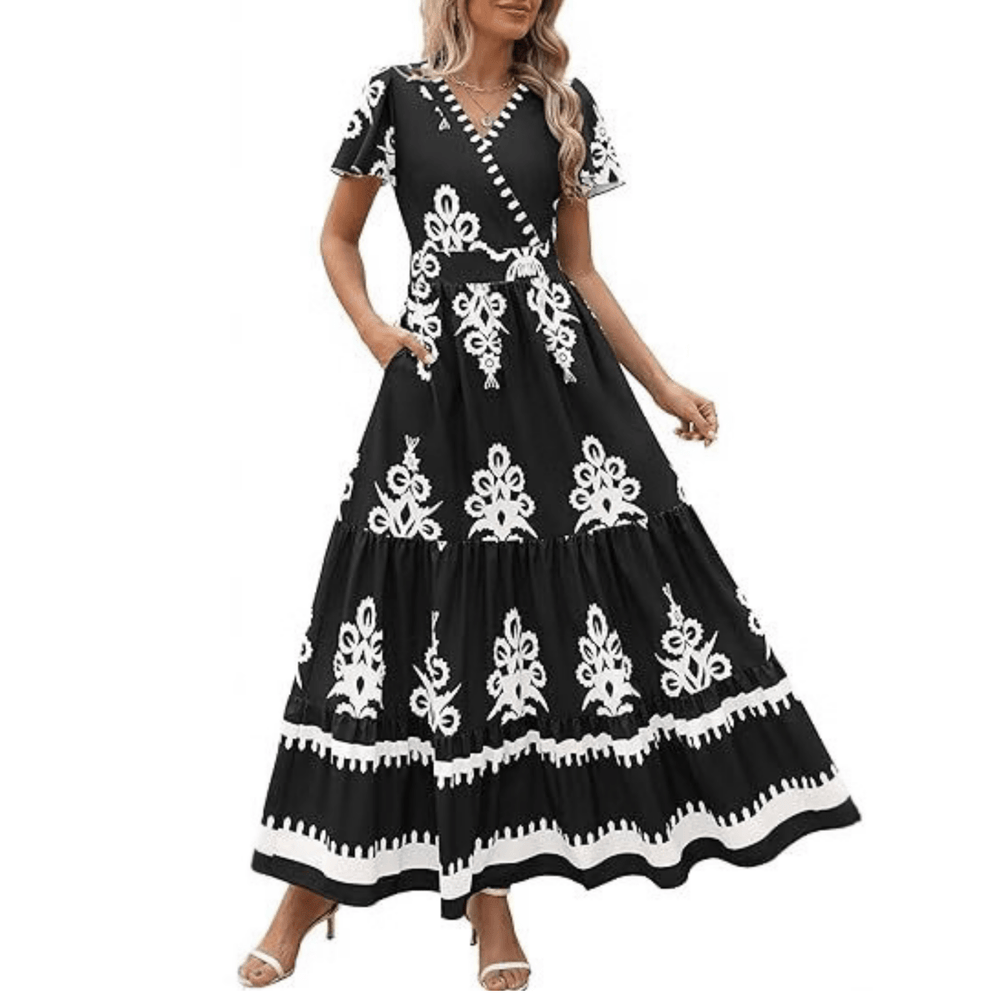 HELLENORE™ - Casual Chic Floral Maxi Dress - Beaumonts Closet Toronto