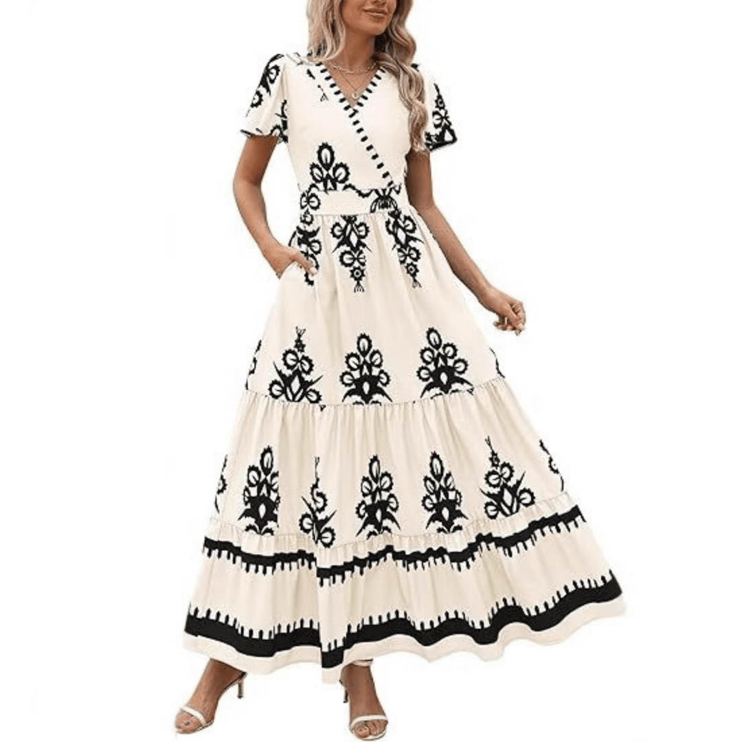 HELLENORE™ - Casual Chic Floral Maxi Dress - Beaumonts Closet Toronto