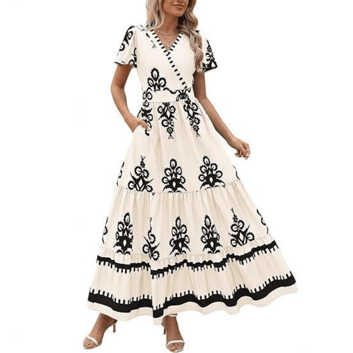 HELLENORE™ - Casual Chic Floral Maxi Dress - Beaumonts Closet Toronto