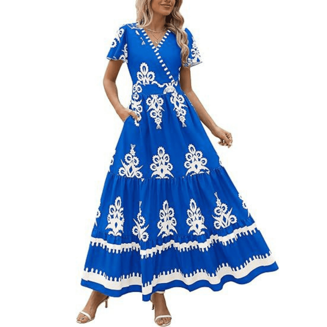 HELLENORE™ - Casual Chic Floral Maxi Dress - Beaumonts Closet Toronto