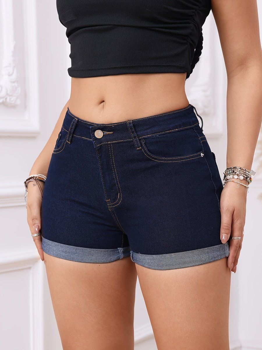 ISALINE™ - Casual Everyday Denim Shorts - Beaumonts Closet Toronto