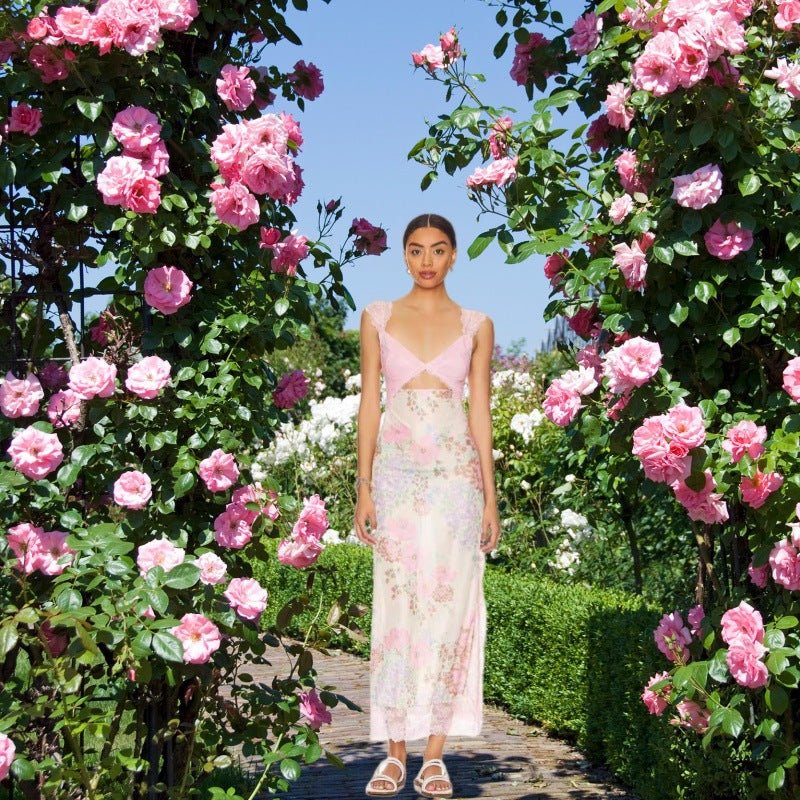 JAEMILY™ – Cozy Ditsy Floral Sleeveless Maxi Sundress - Beaumonts Closet Toronto